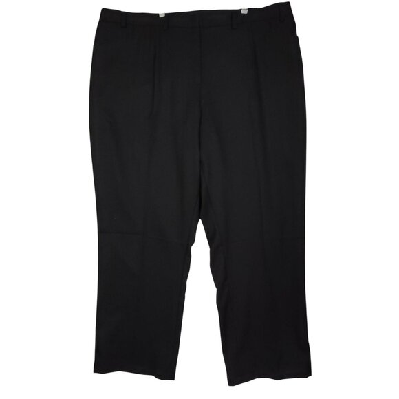oobe Pants Womens Plus Size 18 x 29" Black Flat Front straight leg Uniform Work - Picture 6 of 9